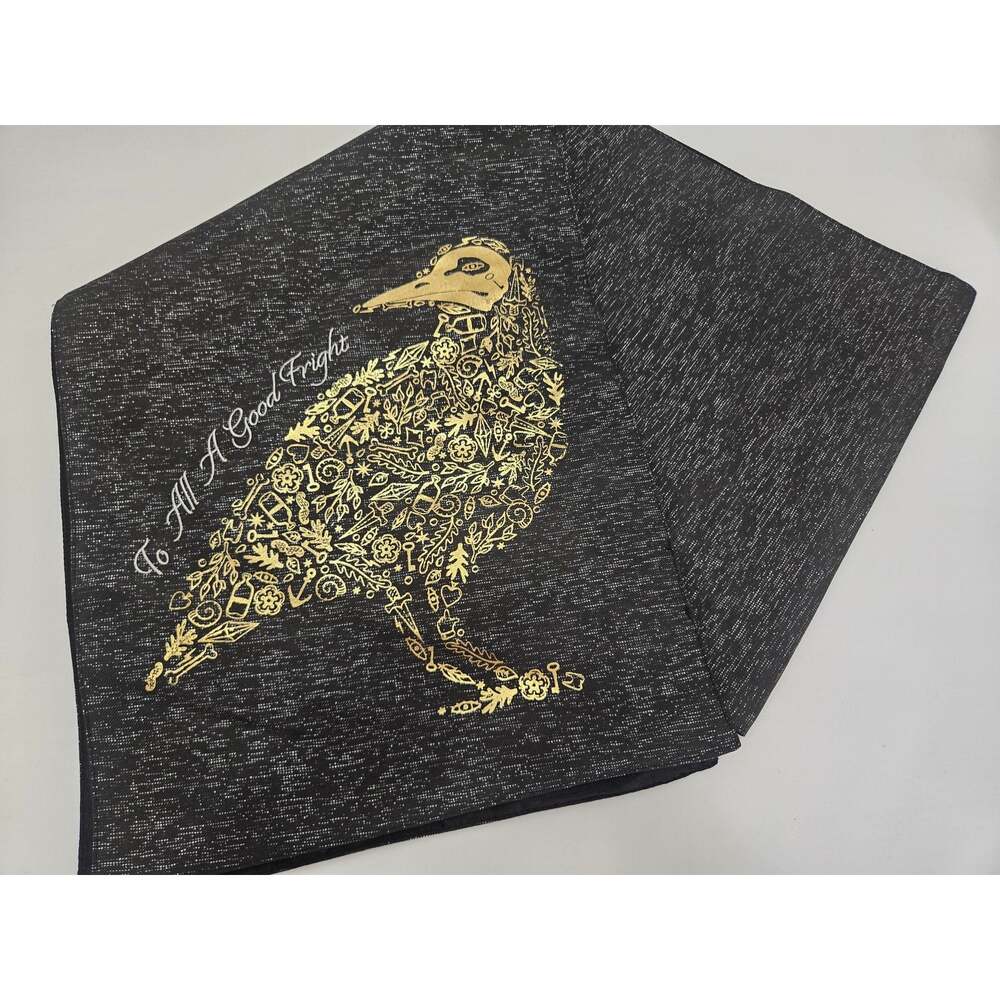 To All A Good Fright Halloween Table Runner Raven Crow Skulls 70 Inch Gothic